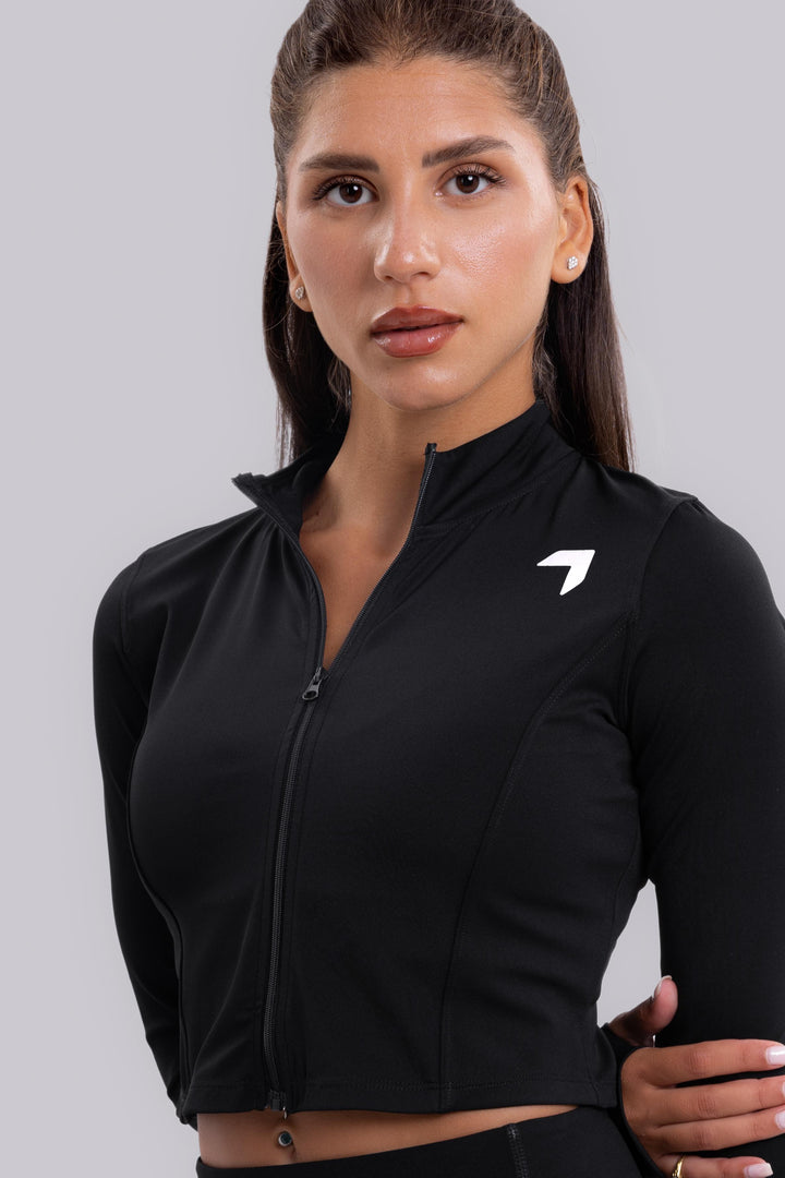 Energy Crop Long Sleeve Jacket Black