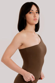 Vital Soft Activate One Shoulder Tank Top Brown