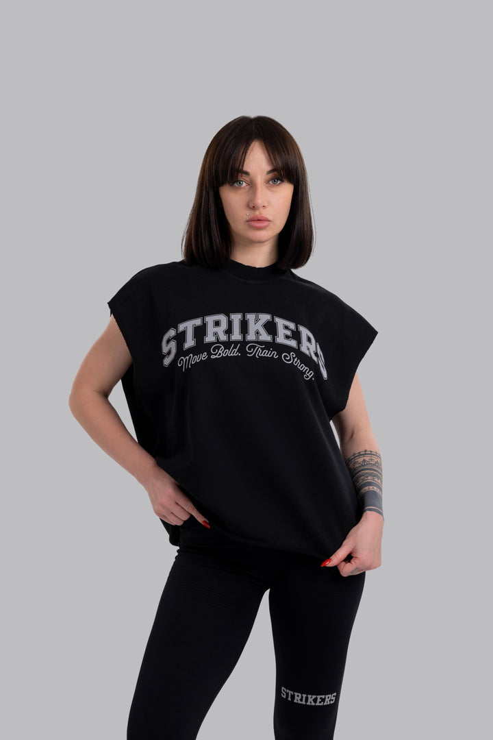 Aura Flex Sleeveless Oversize Shirt Black