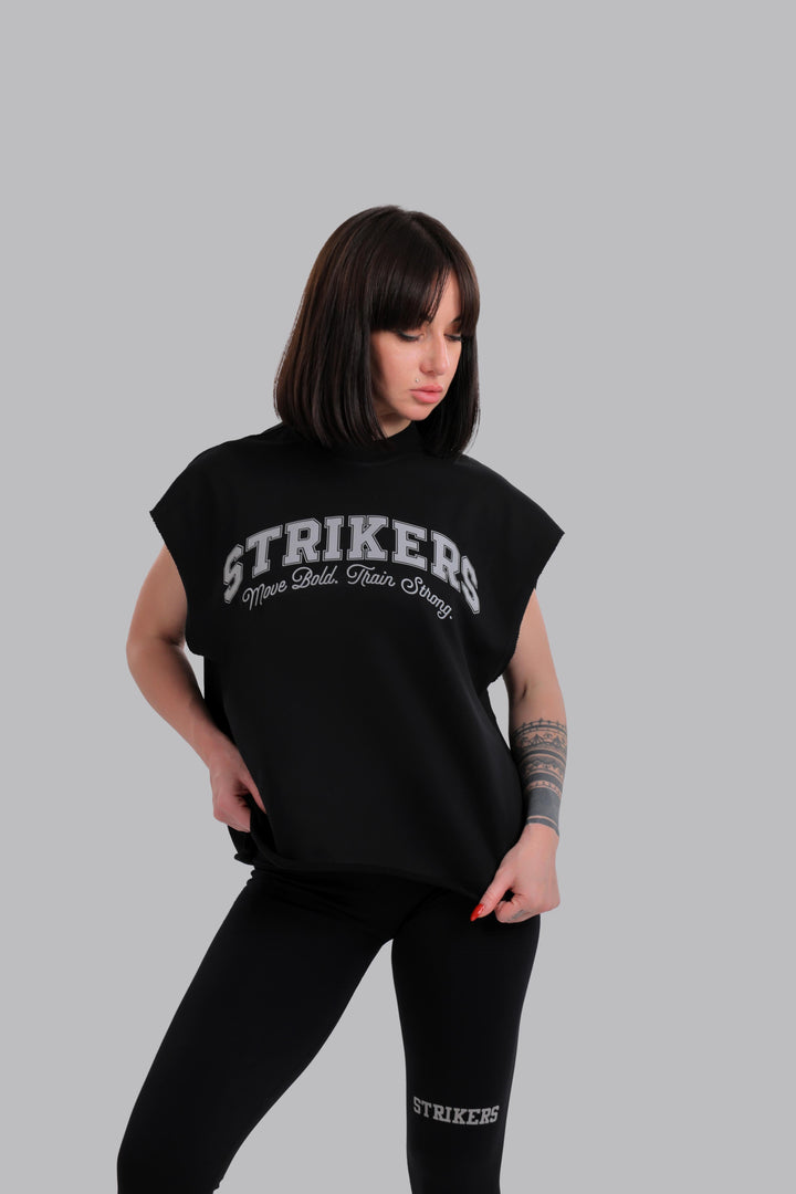 Aura Flex Sleeveless Oversize Shirt Black