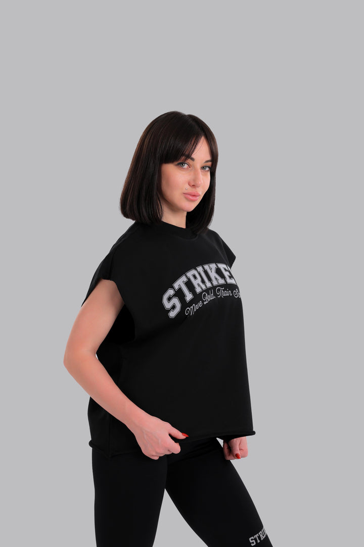 Aura Flex Sleeveless Oversize Shirt Black