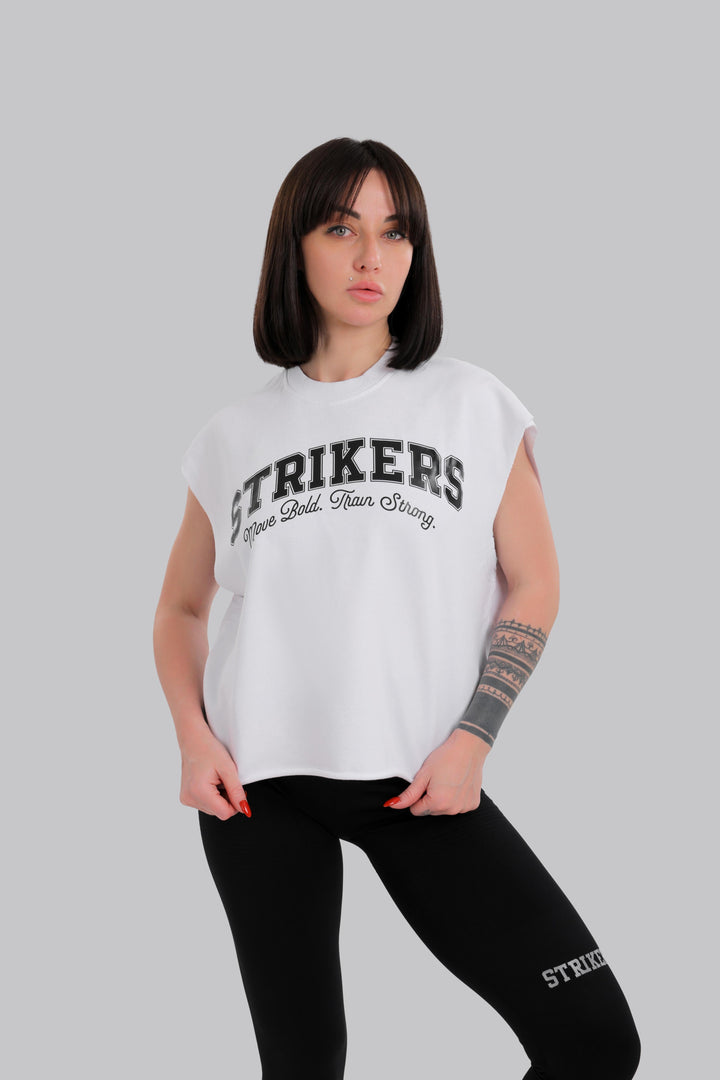 Aura Flex Sleeveless Oversize Shirt White