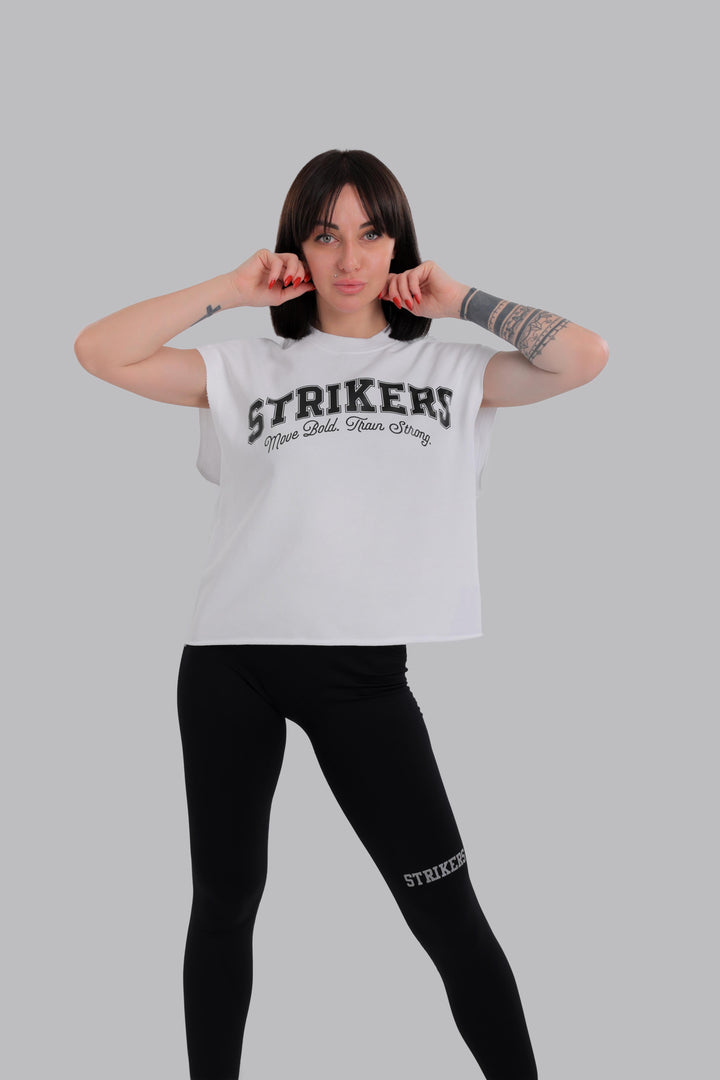 Aura Flex Sleeveless Oversize Shirt White