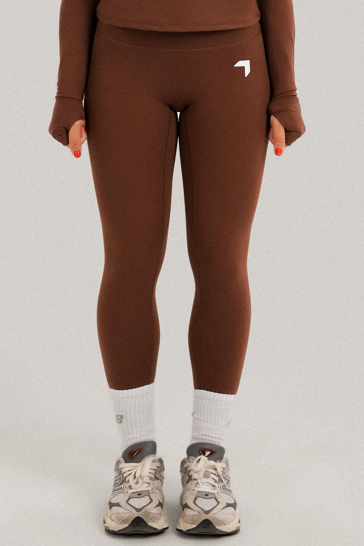 Split Everyday High Waisted Leggings Brown