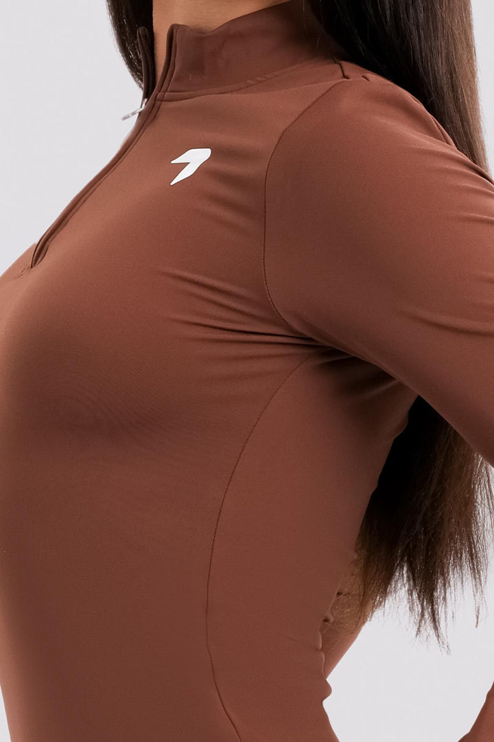 Split Everyday Long Sleeve Top Brown