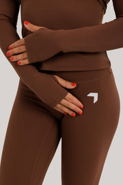 Split Everyday High Waisted Leggings Brown