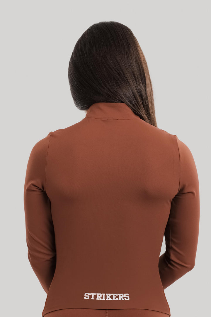Split Everyday Long Sleeve Top Brown