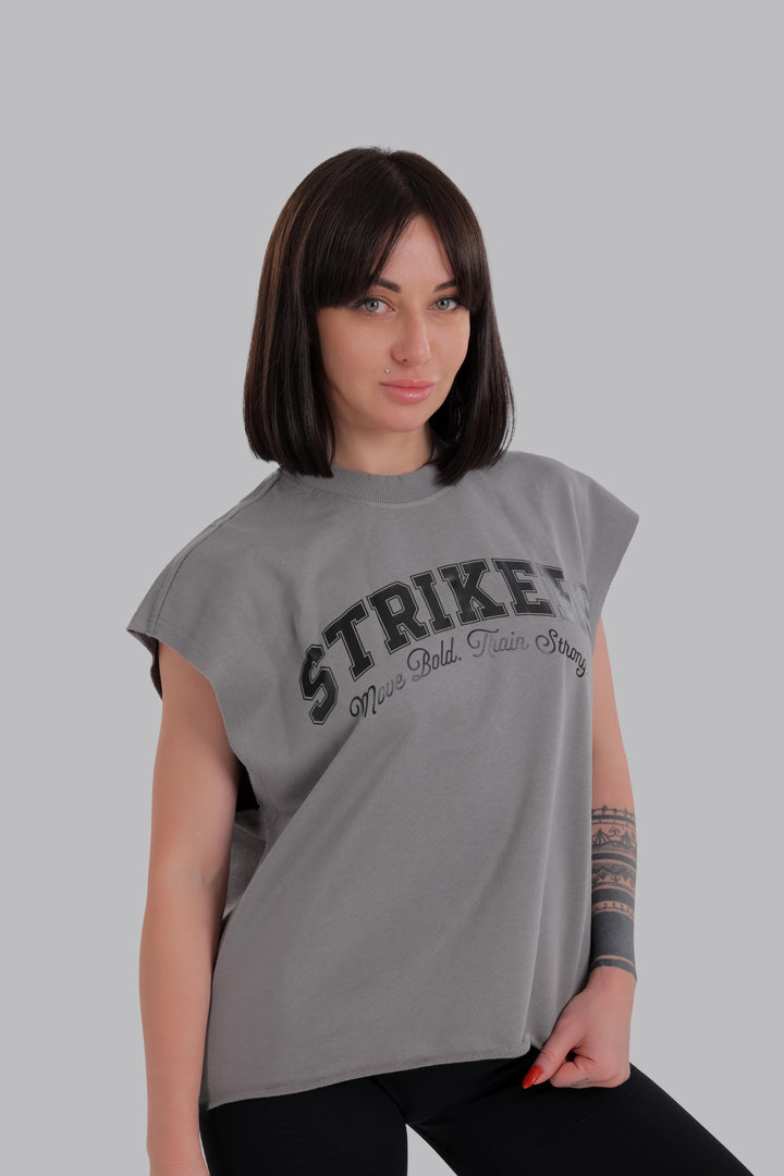 Aura Flex Sleeveless Oversize Shirt Gray