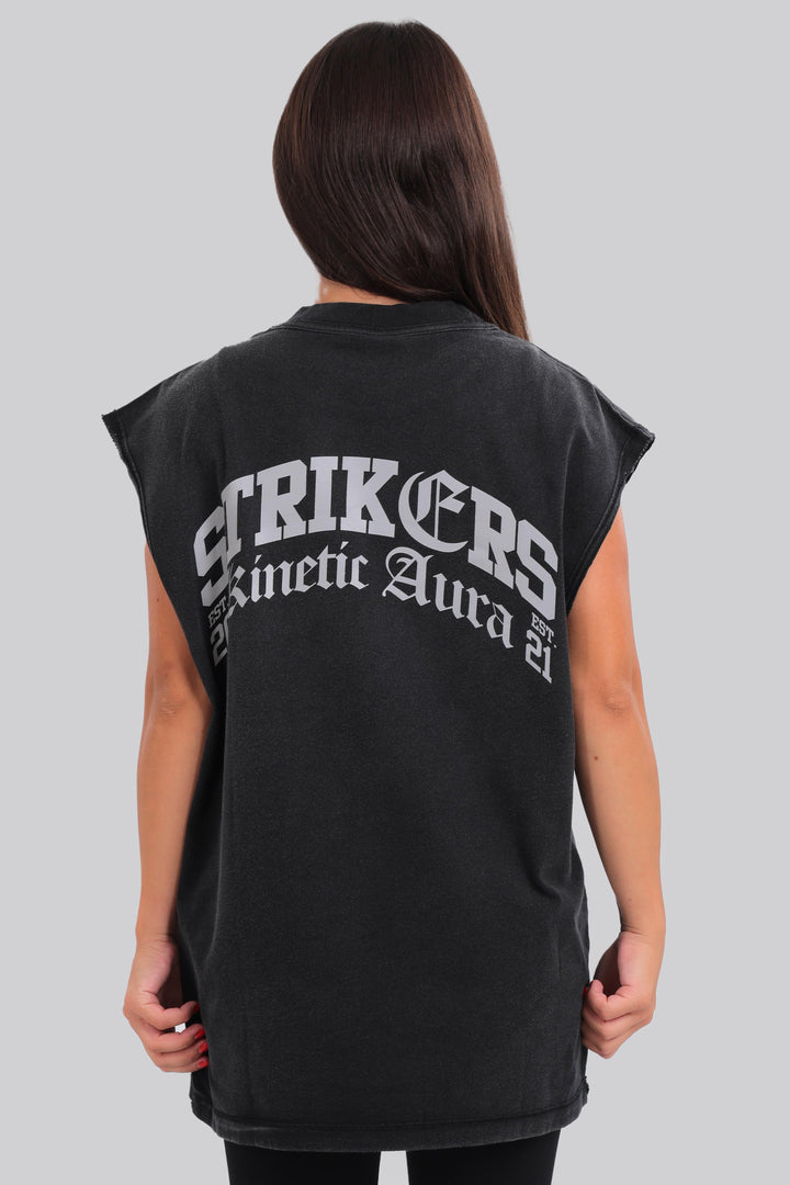 Aura Flex Sleeveless Washed Shirt Black