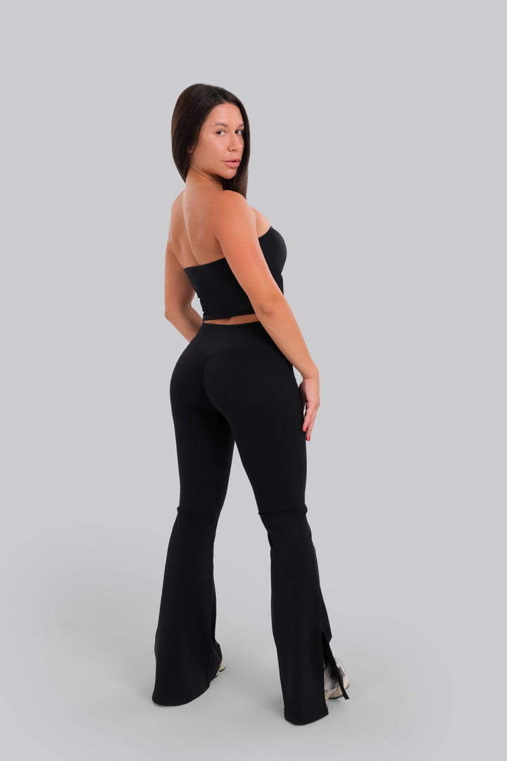Aura Strapless Crop Top Black