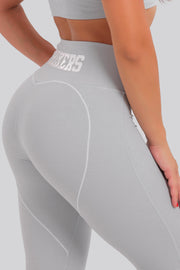 Soft Contrast High Waisted Leggings Gray