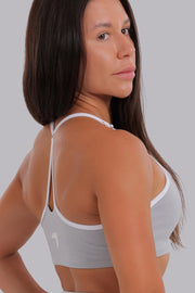 Soft Contrast Sports Bra Gray