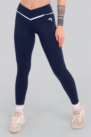 Contrast Activate Crossover Leggings Navy