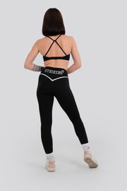 Contrast Activate Crossover Leggings Black